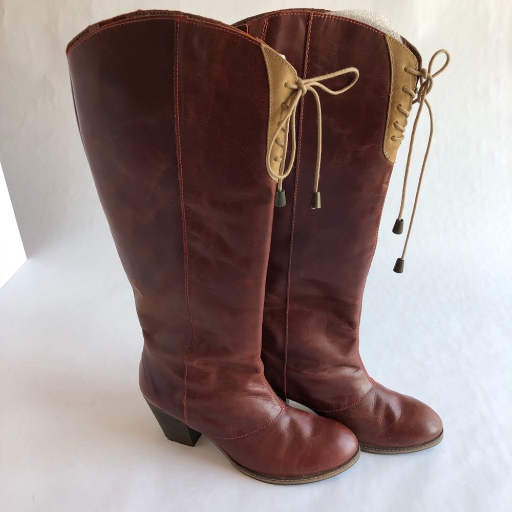 Holding Horses Dark Red Leather Boots